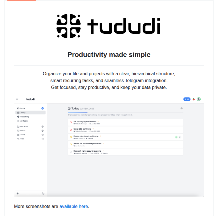 Chrisvel Tududi screenshot