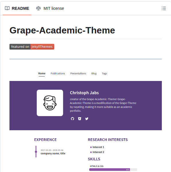 Chrjabs Grape Academic Theme screenshot