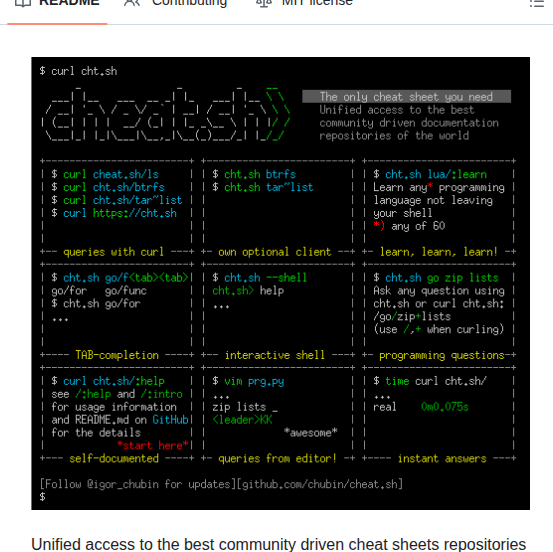 Chubin Cheat.sh screenshot