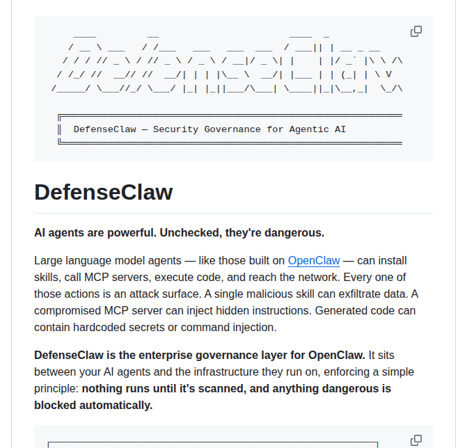 Cisco Ai Defense Defenseclaw screenshot