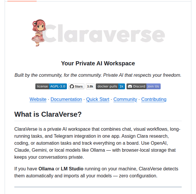 Claraverse Space Claraverse screenshot