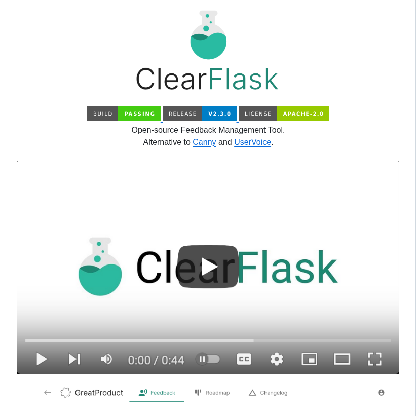 Clearflask Clearflask screenshot