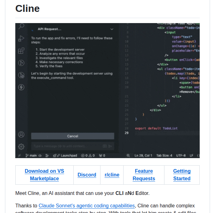 Cline Cline screenshot