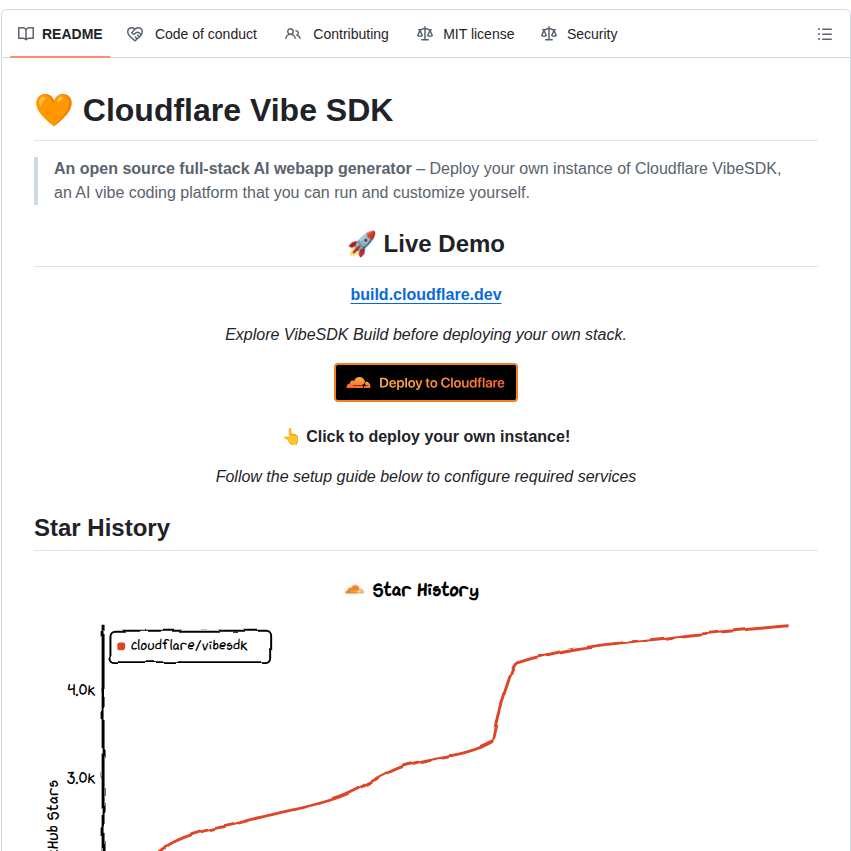 Cloudflare Vibesdk screenshot