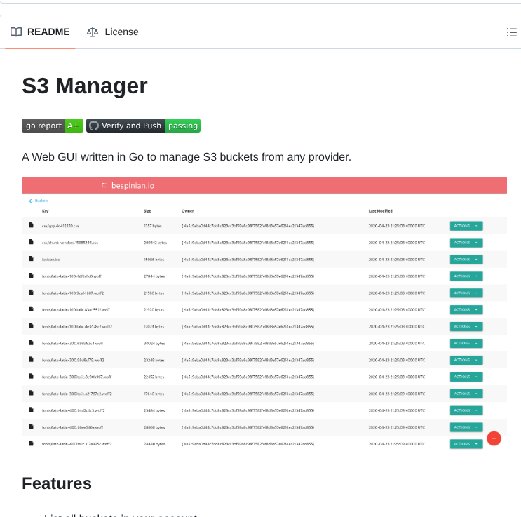Cloudlena S3manager screenshot