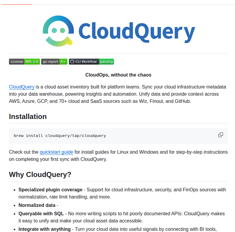 Cloudquery Cloudquery screenshot