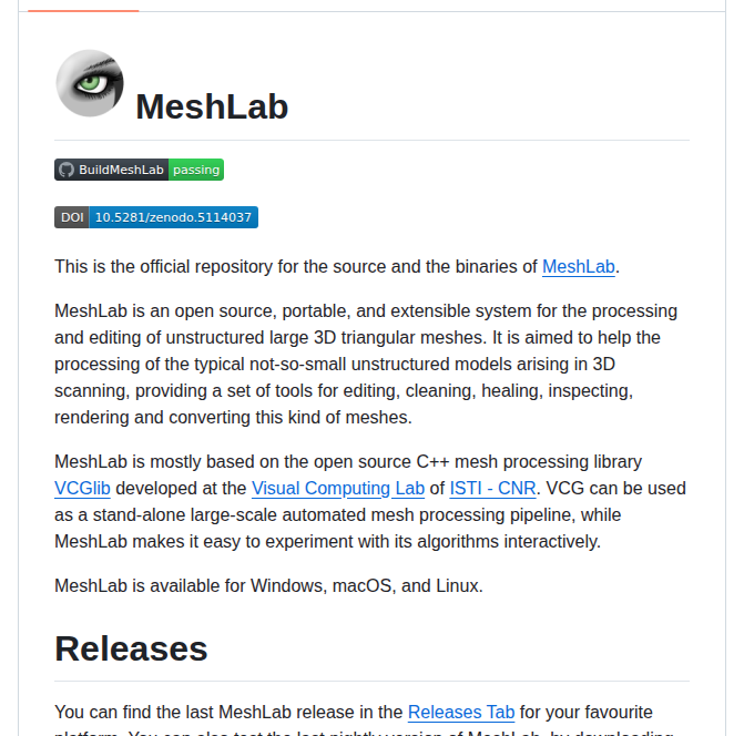 Cnr Isti Vclab Meshlab screenshot