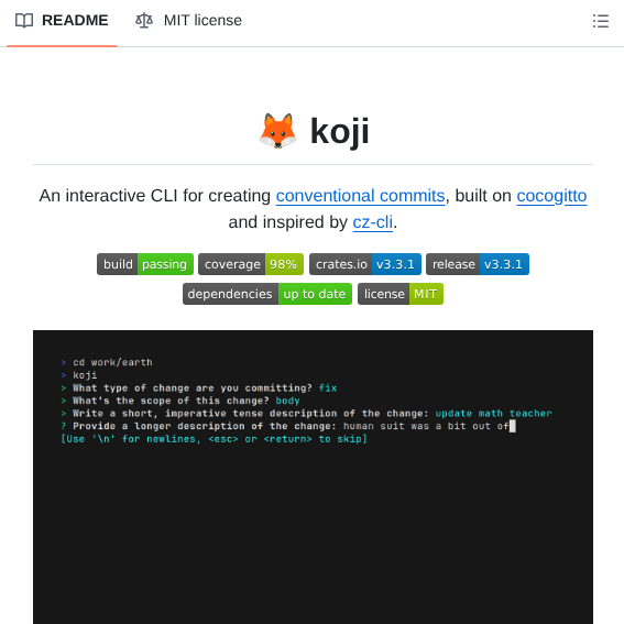 Cococonscious Koji screenshot