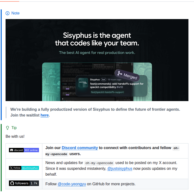 Code Yeongyu Oh My Openagent screenshot