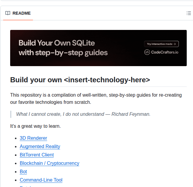 Codecrafters Io Build Your Own X screenshot