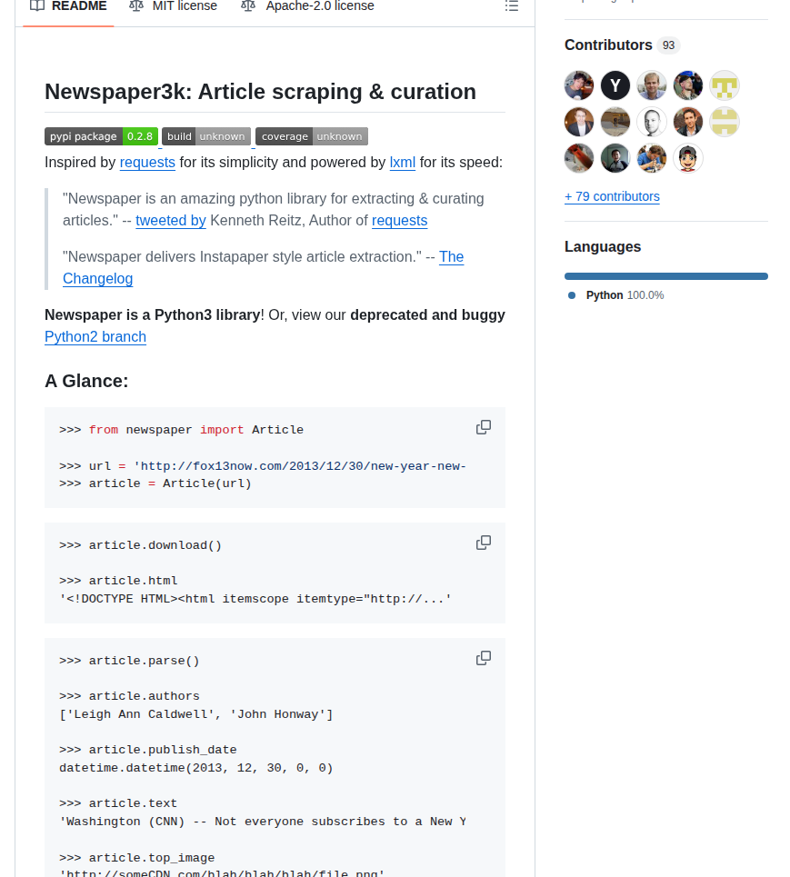 Codelucas Newspaper screenshot