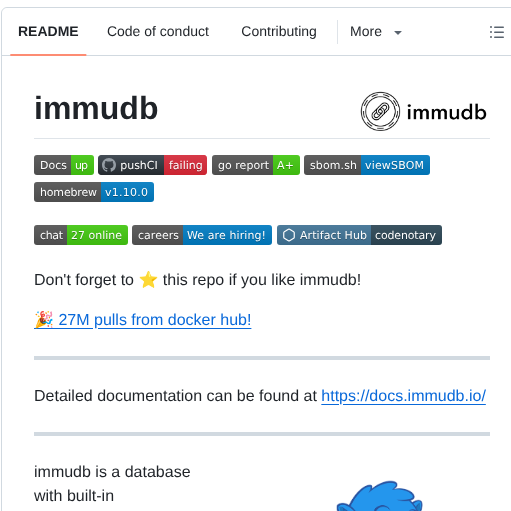 Codenotary Immudb screenshot