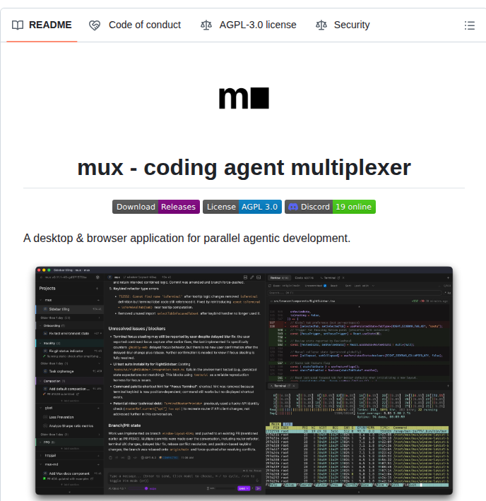 Coder Mux screenshot