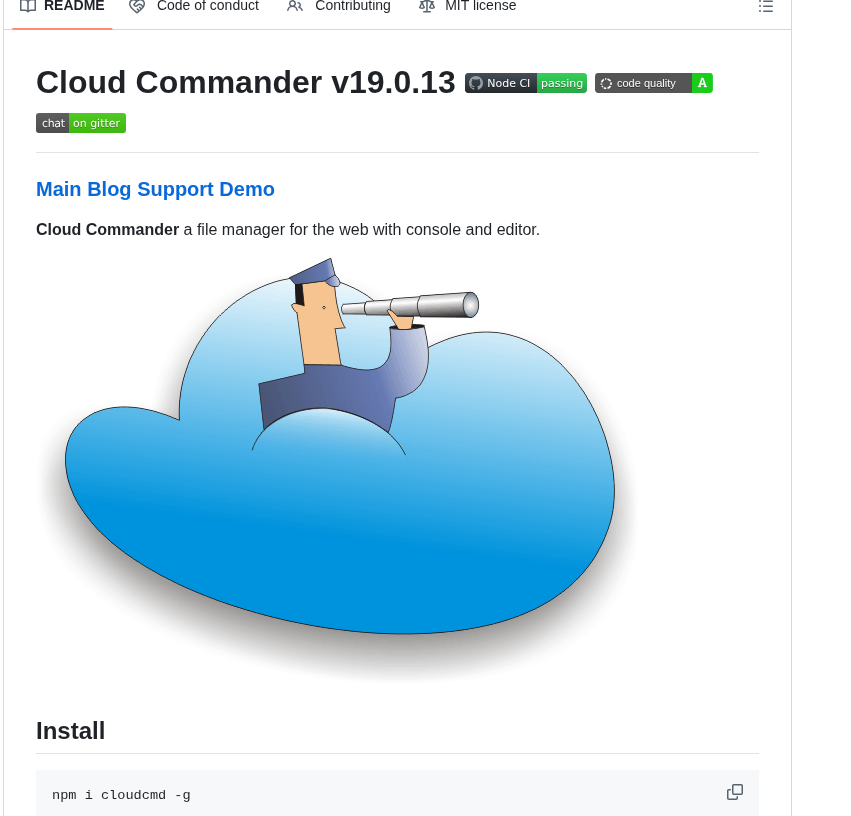 Coderaiser Cloudcmd screenshot