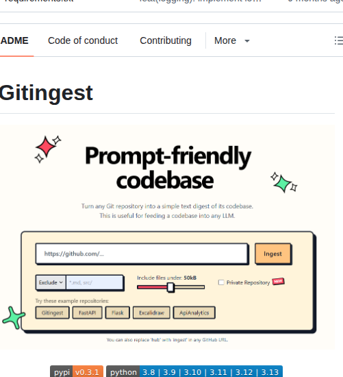 Coderamp Labs Gitingest screenshot
