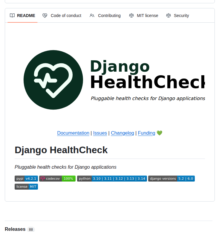 Codingjoe Django Health Check screenshot