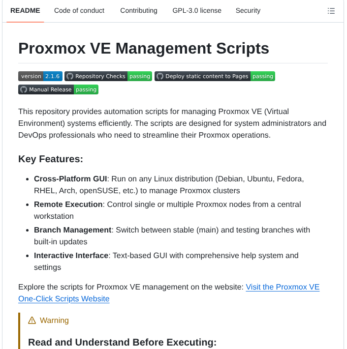 Coelacant1 Proxmoxscripts screenshot