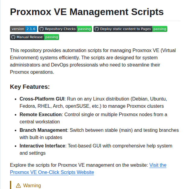 Coelacant1 Proxmoxscripts screenshot