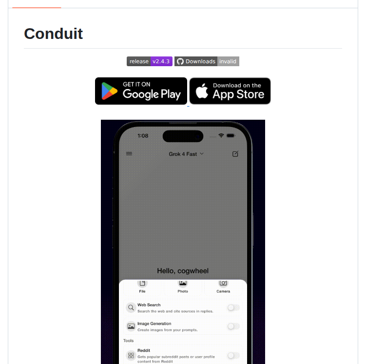Cogwheel0 Conduit screenshot