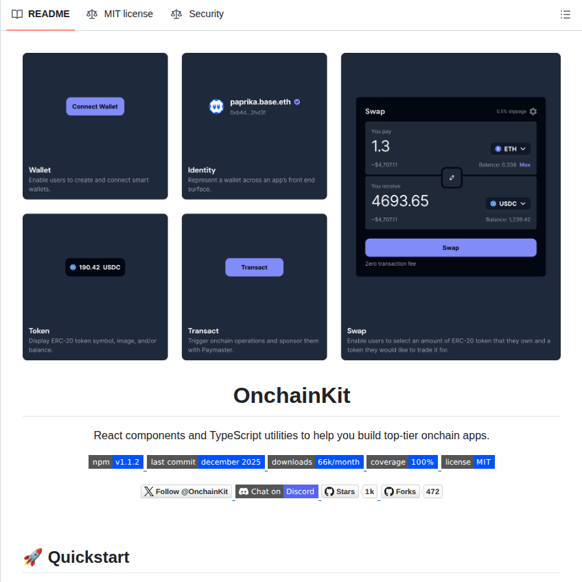 Coinbase Onchainkit screenshot