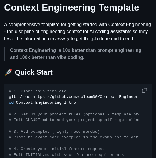 Coleam00 Context Engineering Intro screenshot