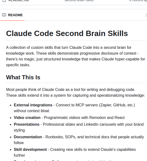 Coleam00 Second Brain Skills screenshot