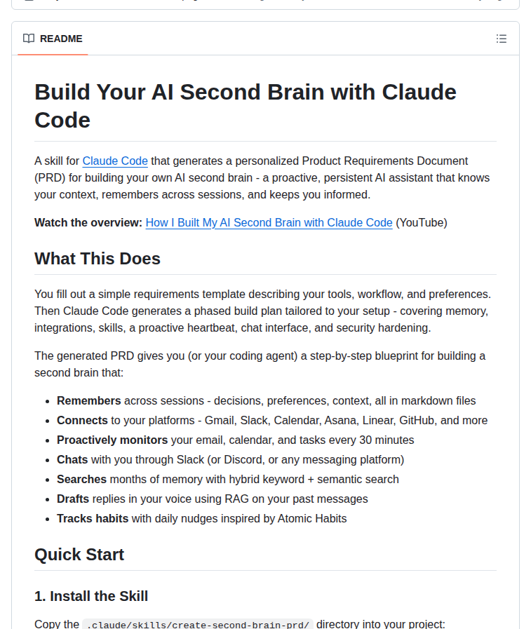 Coleam00 Second Brain Starter screenshot