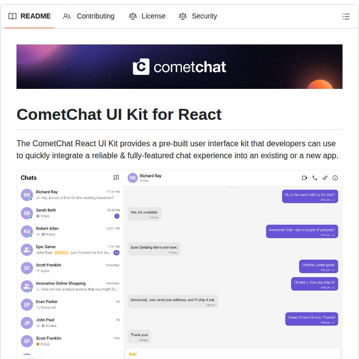 Cometchat Cometchat Uikit React screenshot