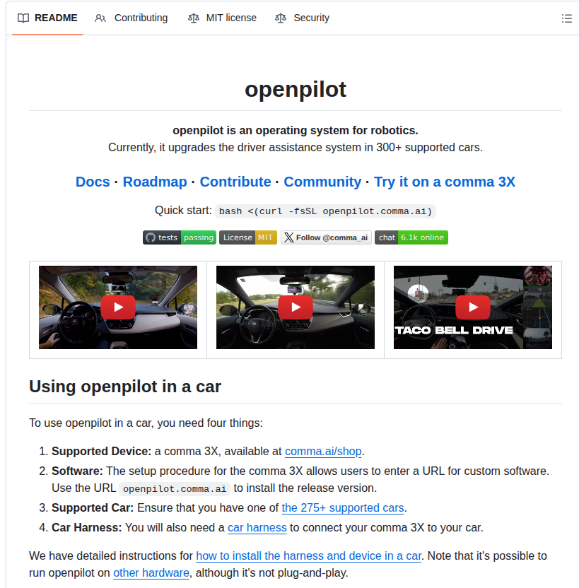 Commaai Openpilot screenshot