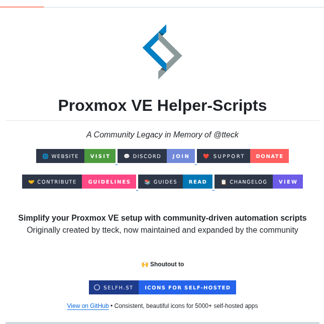 Community Scripts Proxmoxve screenshot