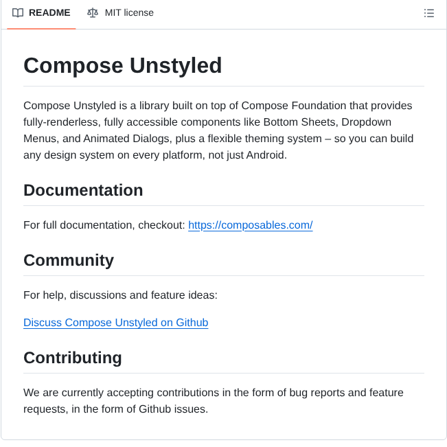 Composablehorizons Compose Unstyled screenshot