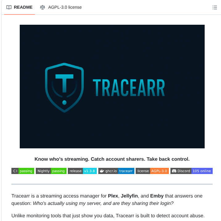Connorgallopo Tracearr screenshot