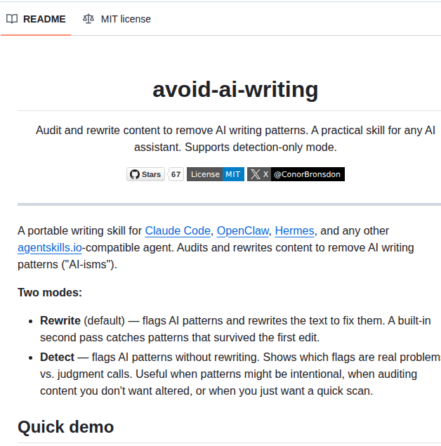 Conorbronsdon Avoid Ai Writing screenshot