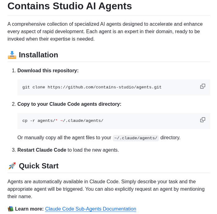 Contains Studio Agents screenshot