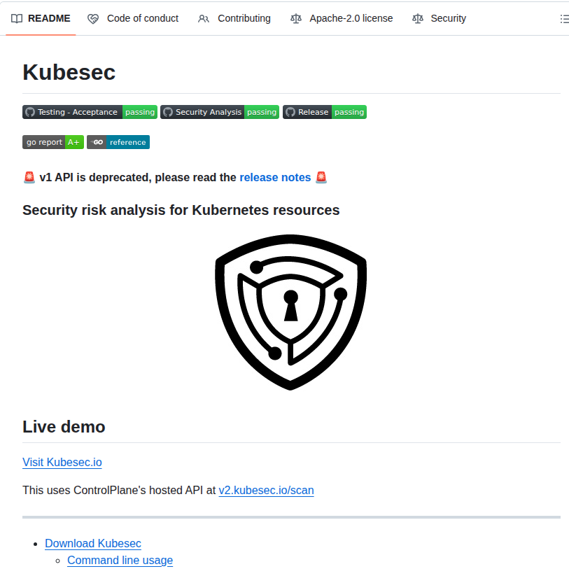 Controlplaneio Kubesec screenshot