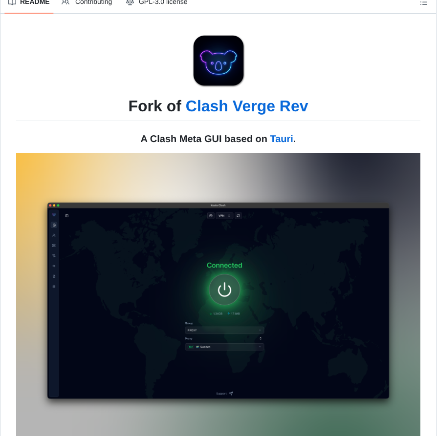 Coolcoala Clash Verge Rev Lite screenshot