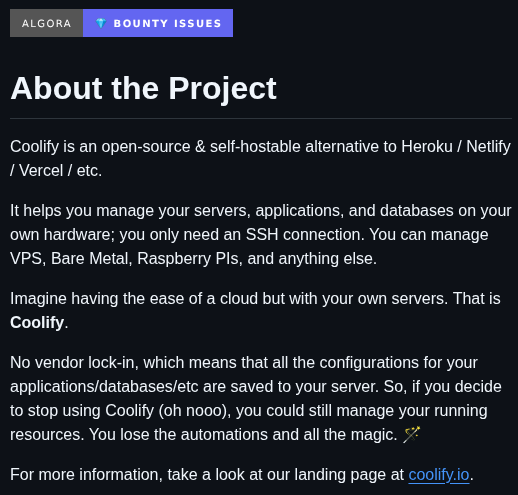 Coollabsio Coolify screenshot