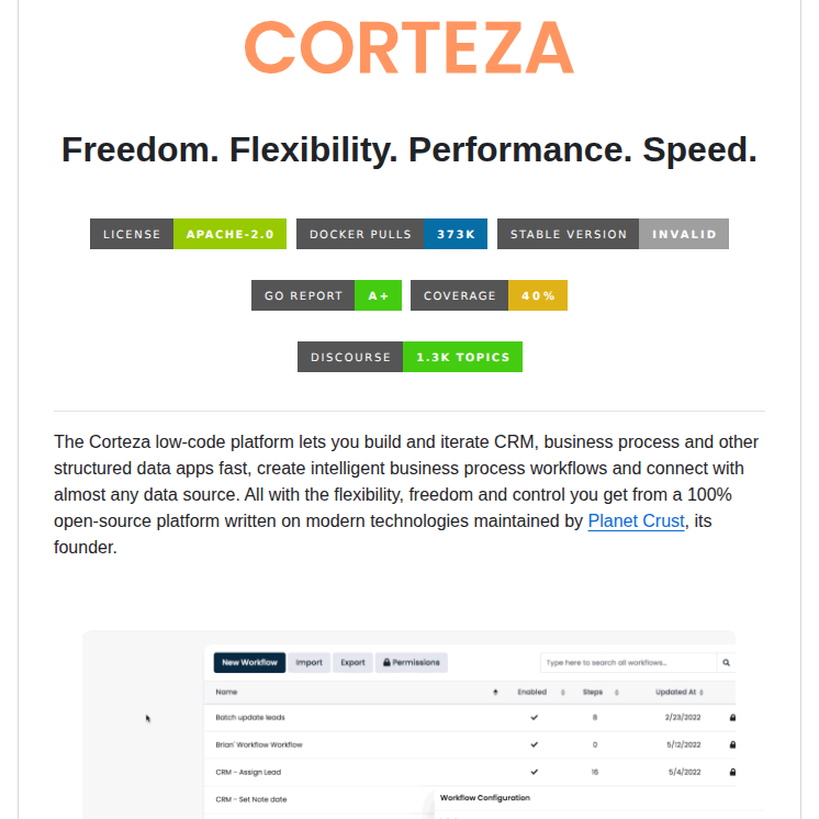 Cortezaproject Corteza screenshot
