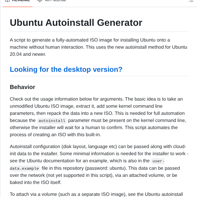 Covertsh Ubuntu Autoinstall Generator screenshot