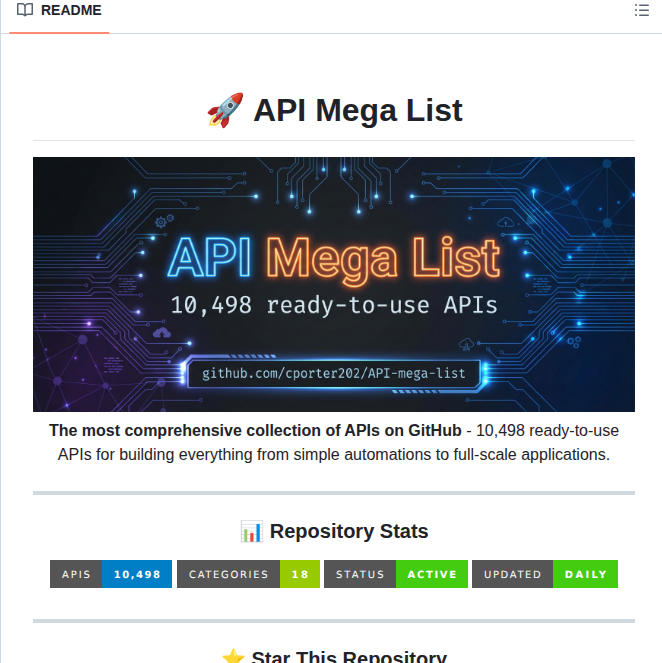 Cporter202 Api Mega List screenshot