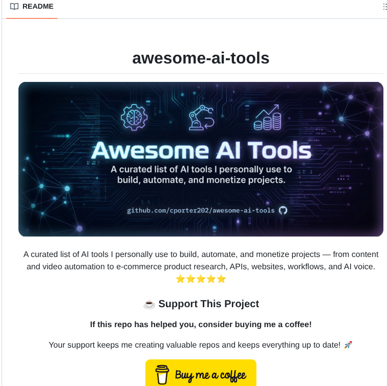 Cporter202 Awesome Ai Tools screenshot