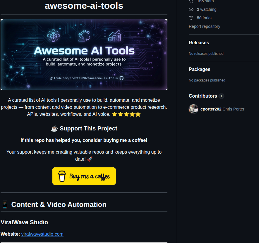 Cporter202 Awesome Ai Tools screenshot
