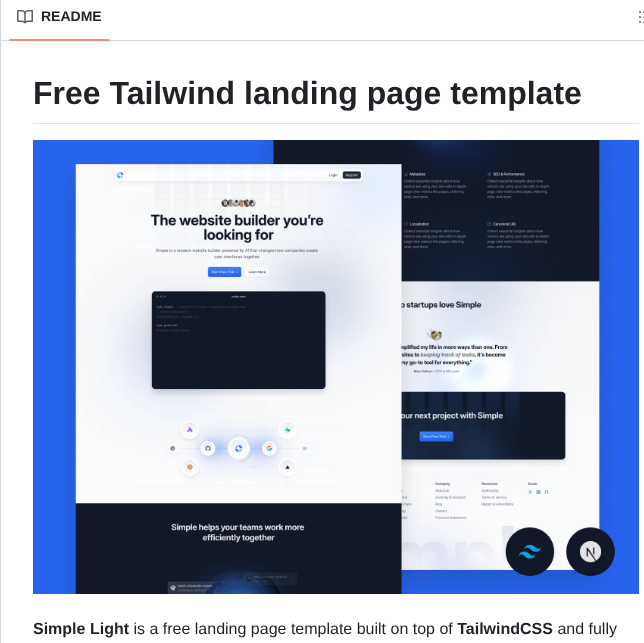 Cruip Tailwind Landing Page Template screenshot