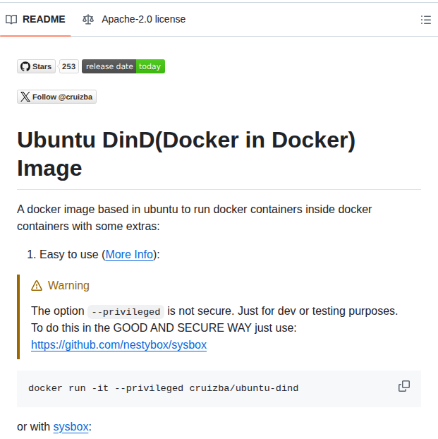 Cruizba Ubuntu Dind screenshot