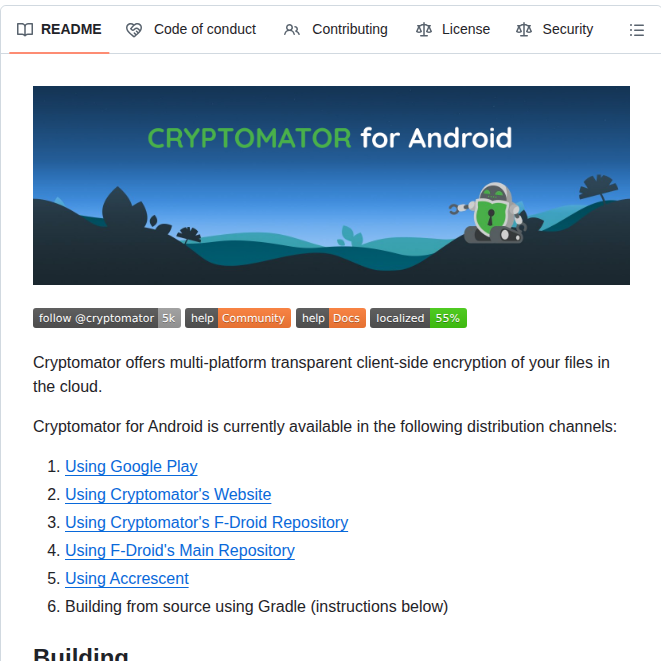 Cryptomator Android screenshot
