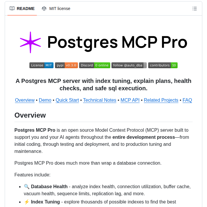 Crystaldba Postgres Mcp screenshot