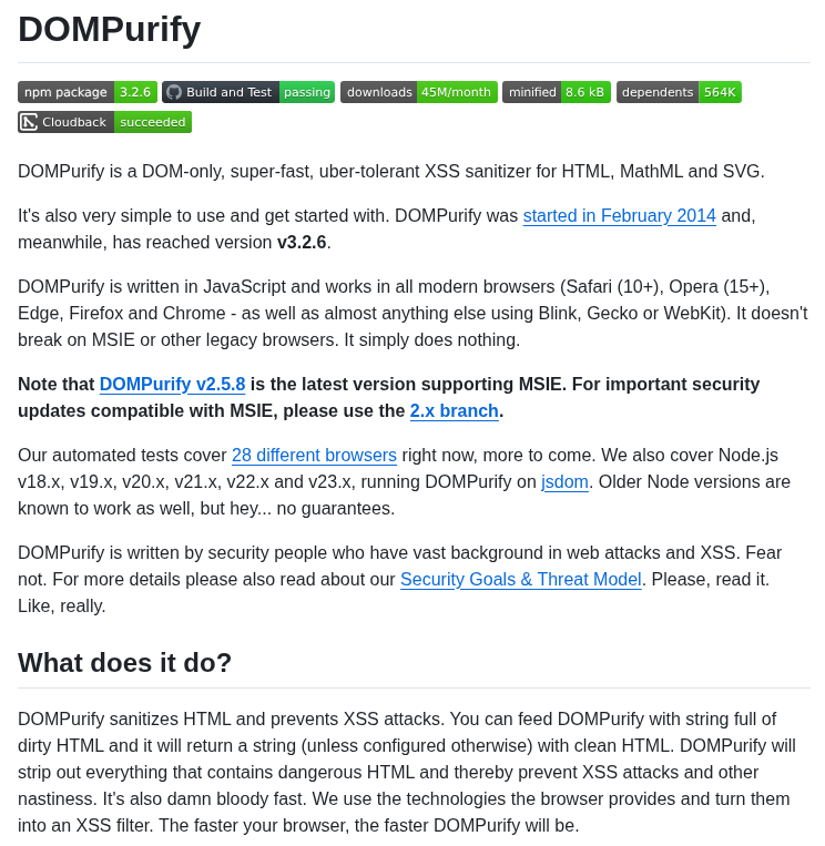 Cure53 Dompurify screenshot