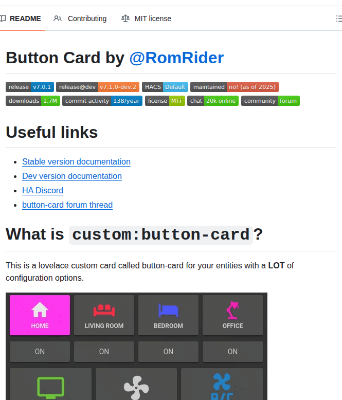 Custom Cards Button Card screenshot