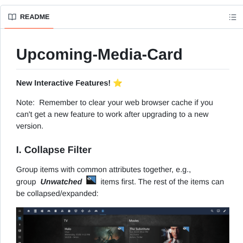 Custom Cards Upcoming Media Card screenshot