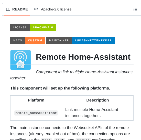 Custom Components Remote_homeassistant screenshot